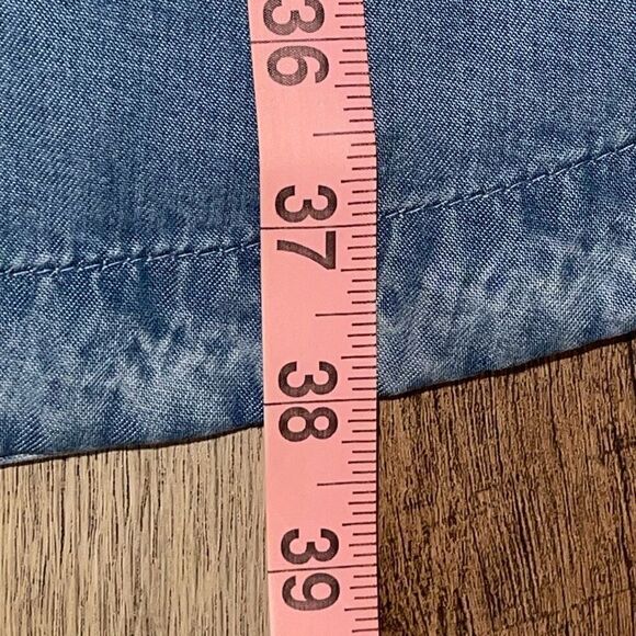 A New Day Womens Button Front Chambray Drawstring Denim Dress Blue Medium NWT - Picture 10 of 10